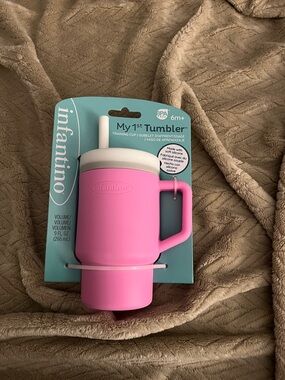 Infantino Pink Training Sippy Cup with White Lid